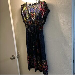 Anthropologie Navy/Multicolor Midi Dress